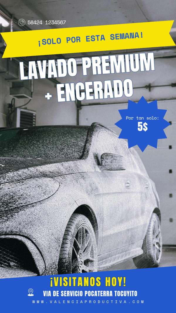Lavado premium para tu vehículo 20%